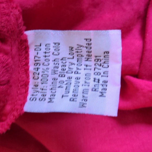 Johnny Was Cotton V-neck Embroidered Tunic in Magenta Size L Style: C24917-DL - Picture 8 of 8